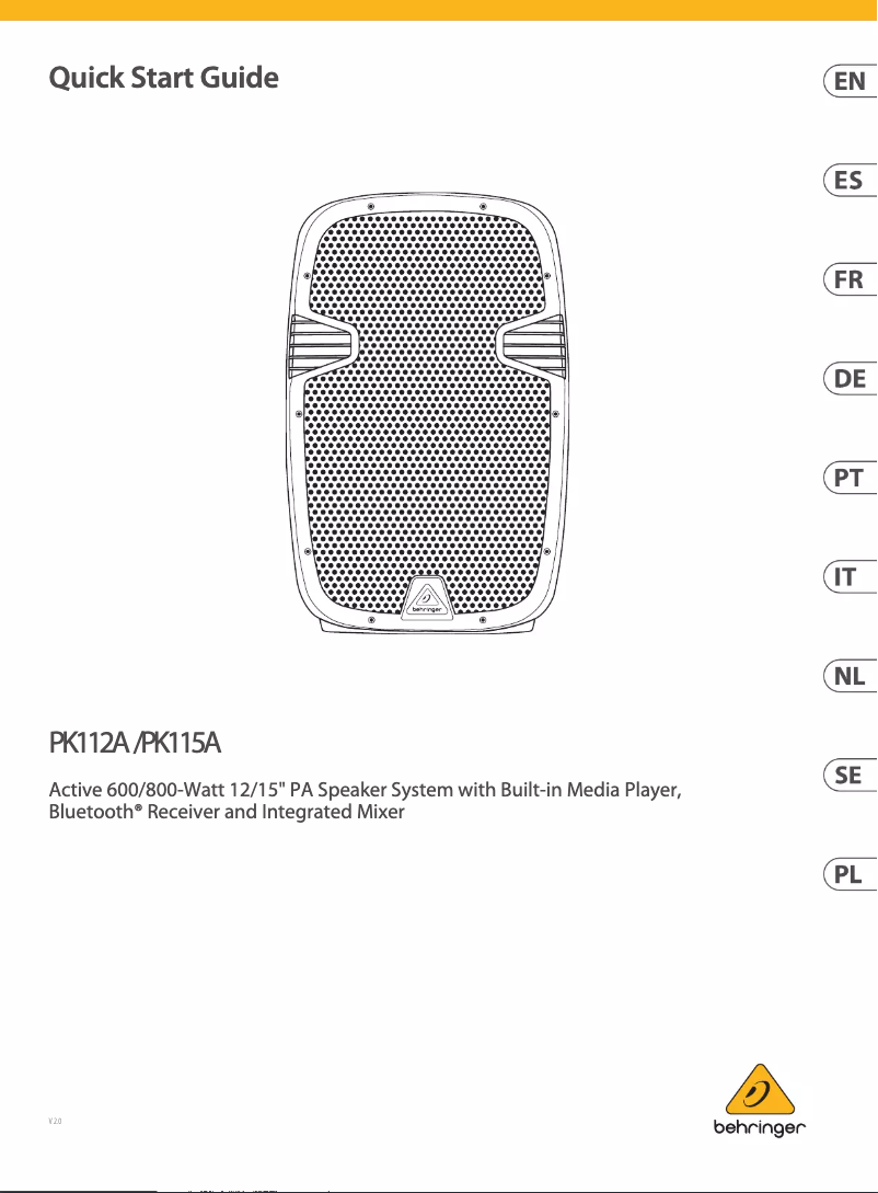 Image de la première page du manuel de l'appareil PK112A