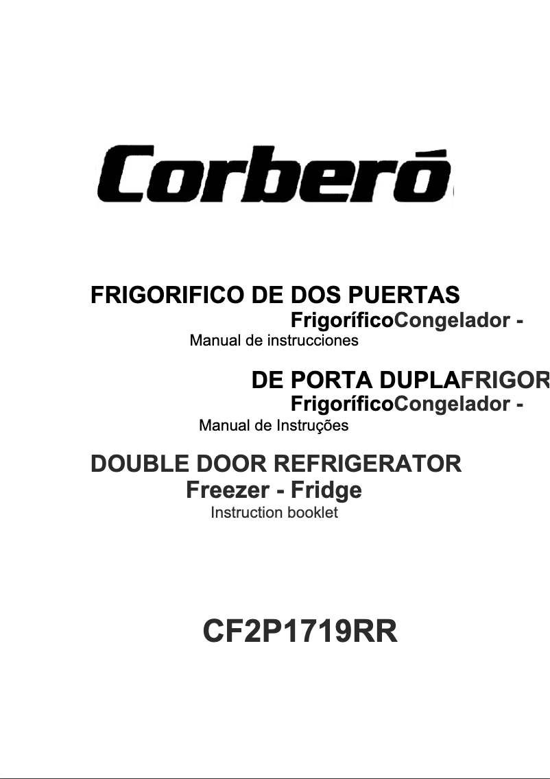 Page 1 de la notice Manuel utilisateur Corbero CF2P1719RR