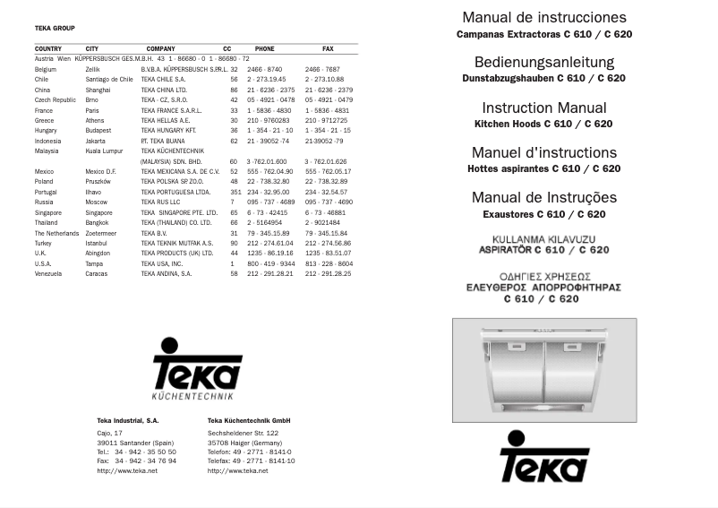 Page 1 de la notice Manuel utilisateur Teka C 610