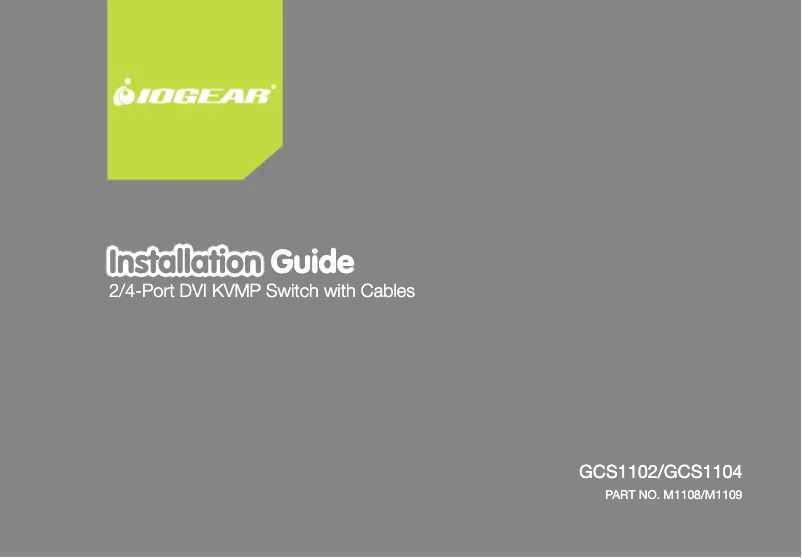 Page n°1 - Manuel utilisateur iogear GCS1104
