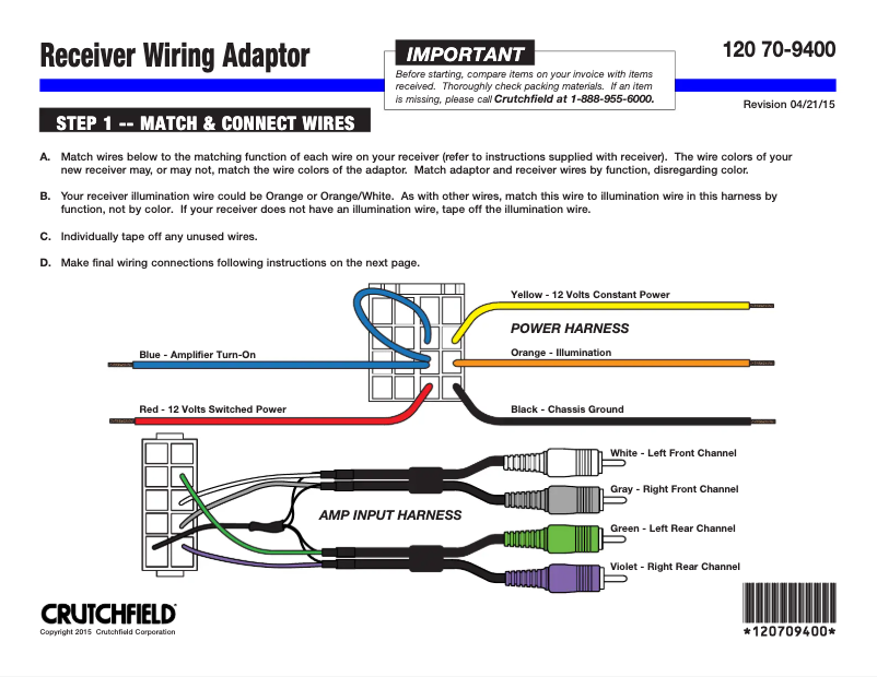 Page n°1 - Manuel utilisateur Metra 70-9400