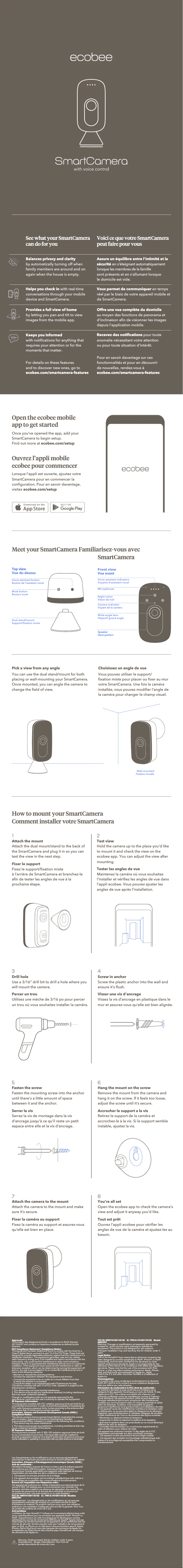 Page n°1 - Manuel utilisateur Ecobee Smart Camera EBSCV01