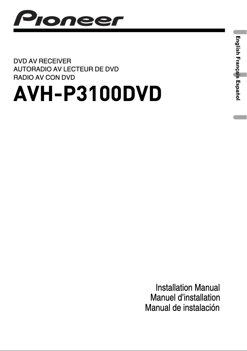 Page 1 de la notice Manuel utilisateur Pioneer AVH-P3100DVD
