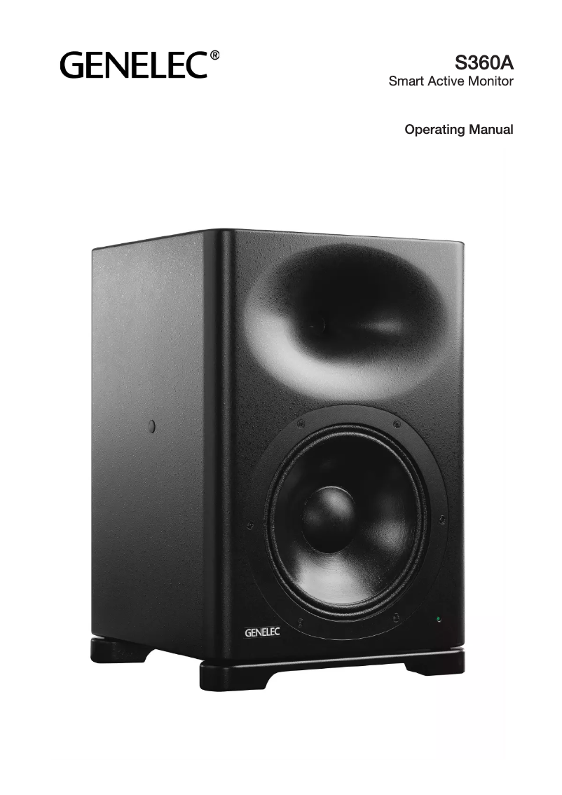 Page 1 of the manual User Manual Genelec S360A