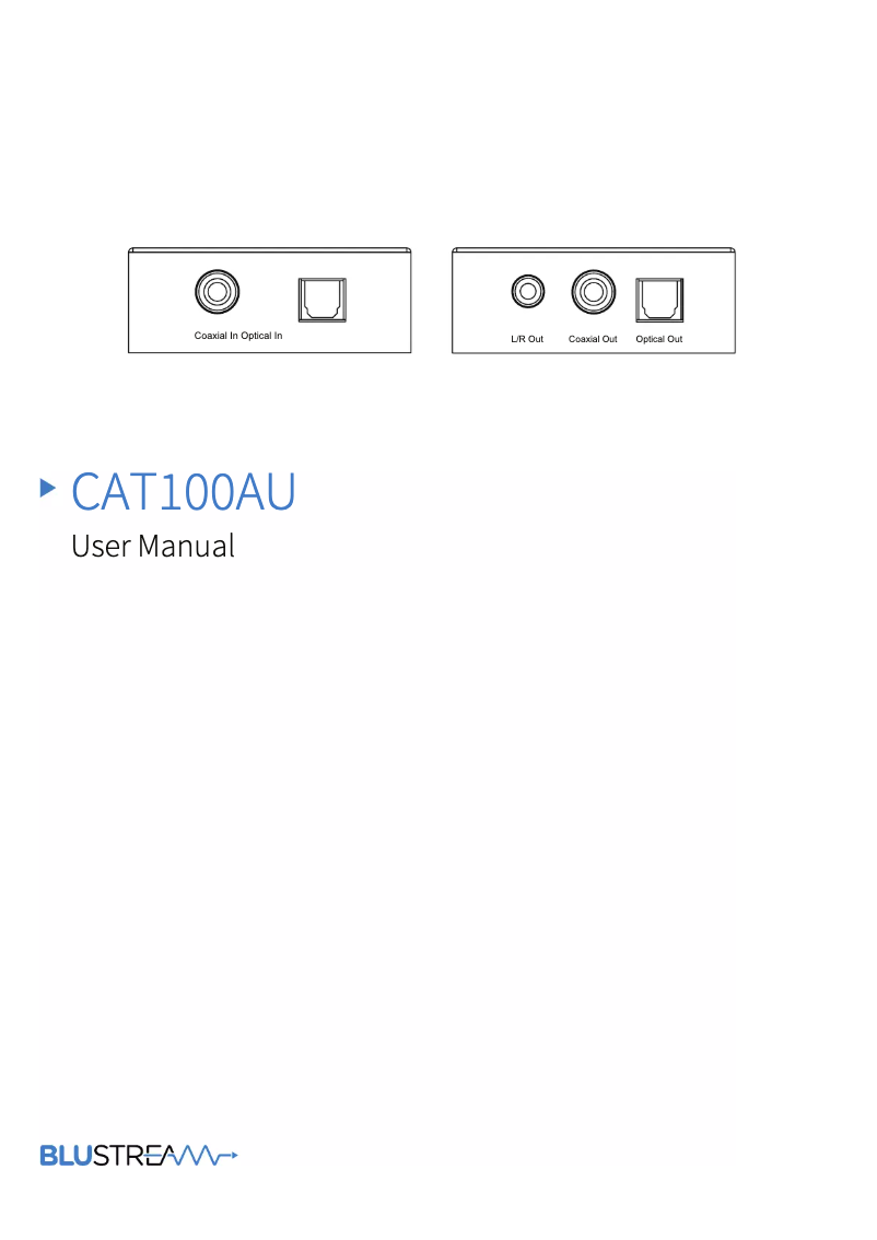 Image de la première page du manuel de l'appareil CAT100AU