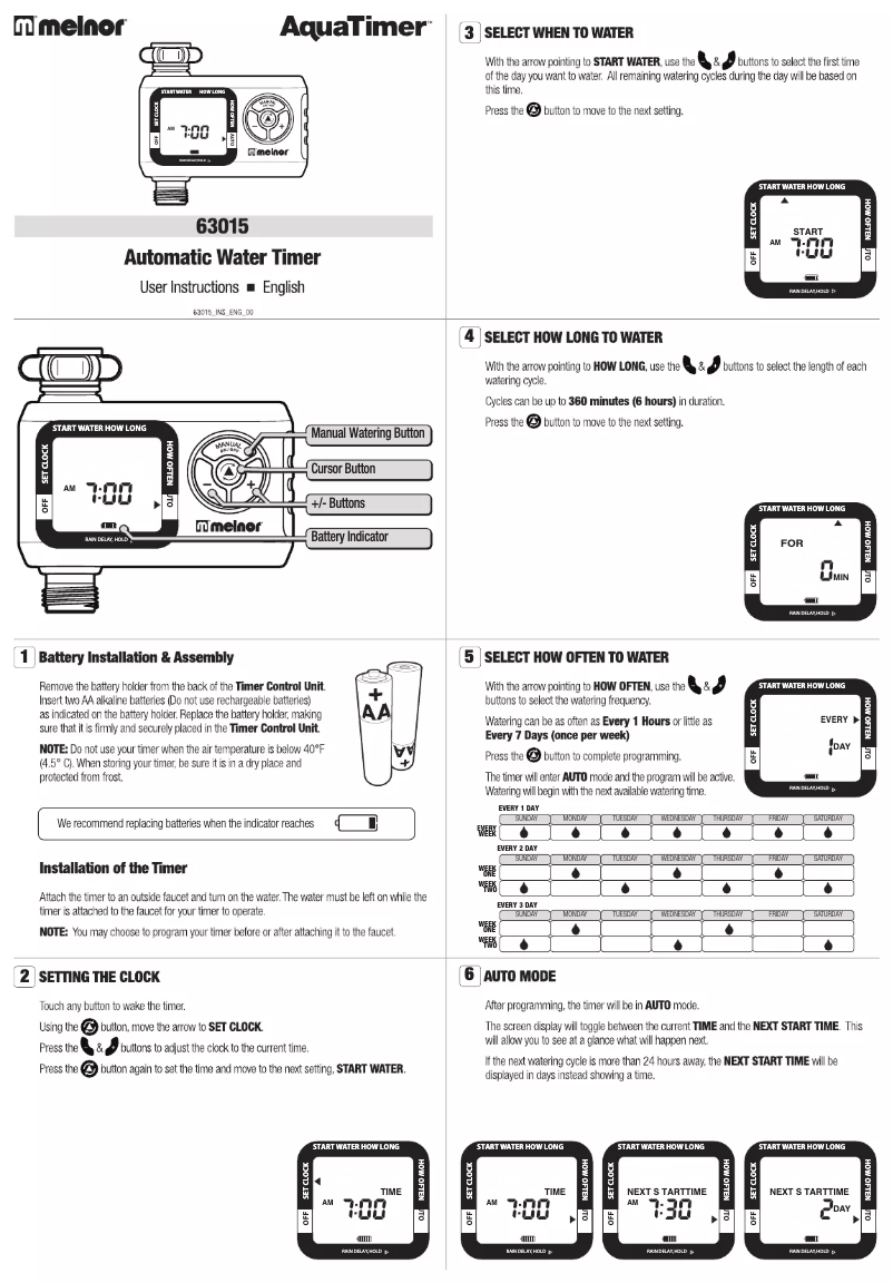 Image de la première page du manuel de l'appareil AquaTimer 63015