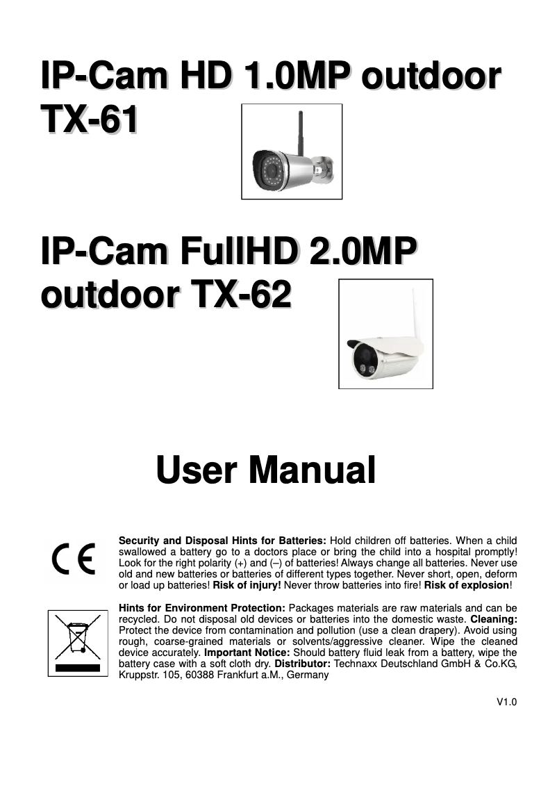 Page 1 de la notice Manuel utilisateur Technaxx TX-61