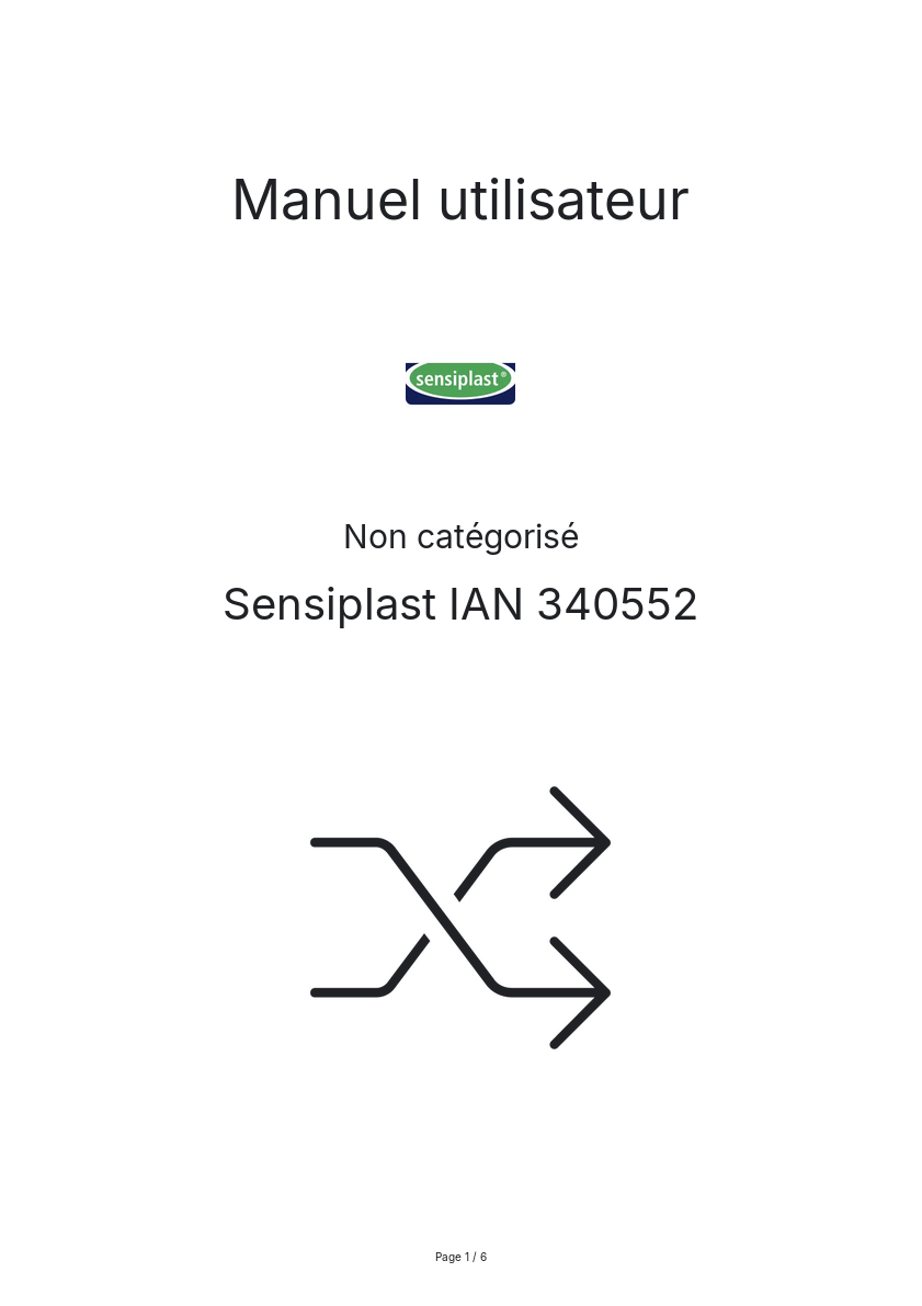 Page n°1 - Manuel utilisateur Sensiplast IAN 340552