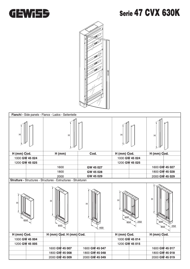 Page 1 de la notice Manuel utilisateur Gewiss GW45004
