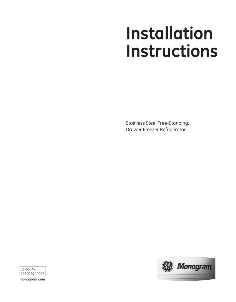 Image de la première page du manuel de l'appareil ZFGB21HZSS