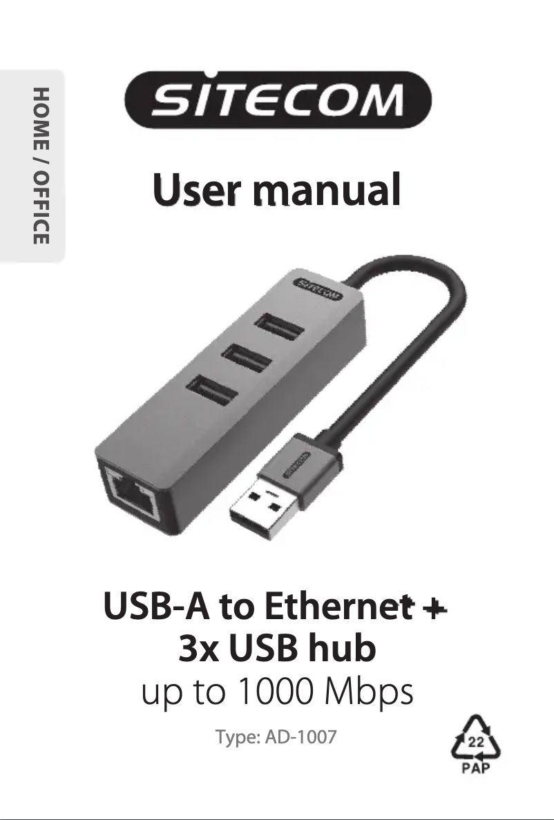 Page n°1 - Manuel utilisateur Sitecom AD-1007
