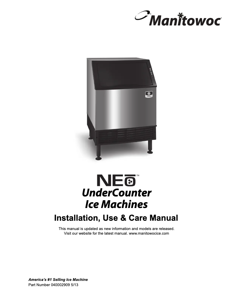 Página 1 del manual Manual de uso y mantenimiento Manitowoc UY-0310A