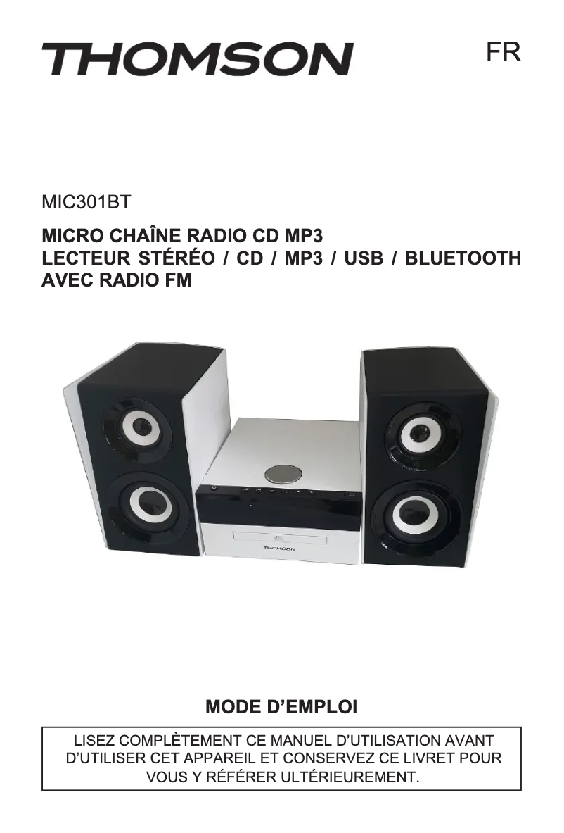 Image de la première page du manuel de l'appareil MIC301BT