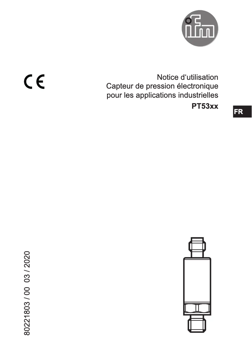 Page n°1 - Manuel utilisateur IFM PT5312