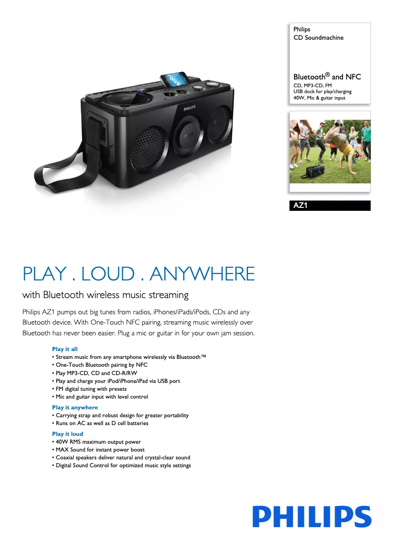 Page 1 de la notice Brochure Philips AZ1