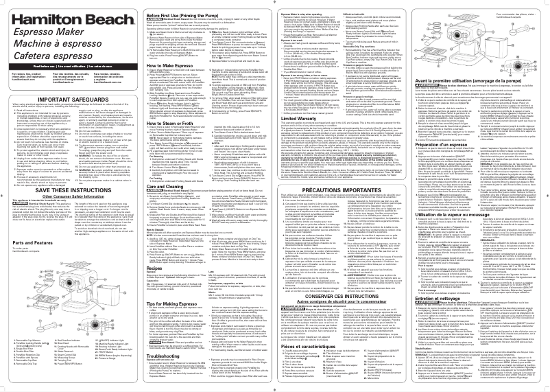 Página 1 del manual Manual de uso y mantenimiento Hamilton Beach Slide & Lock 40731