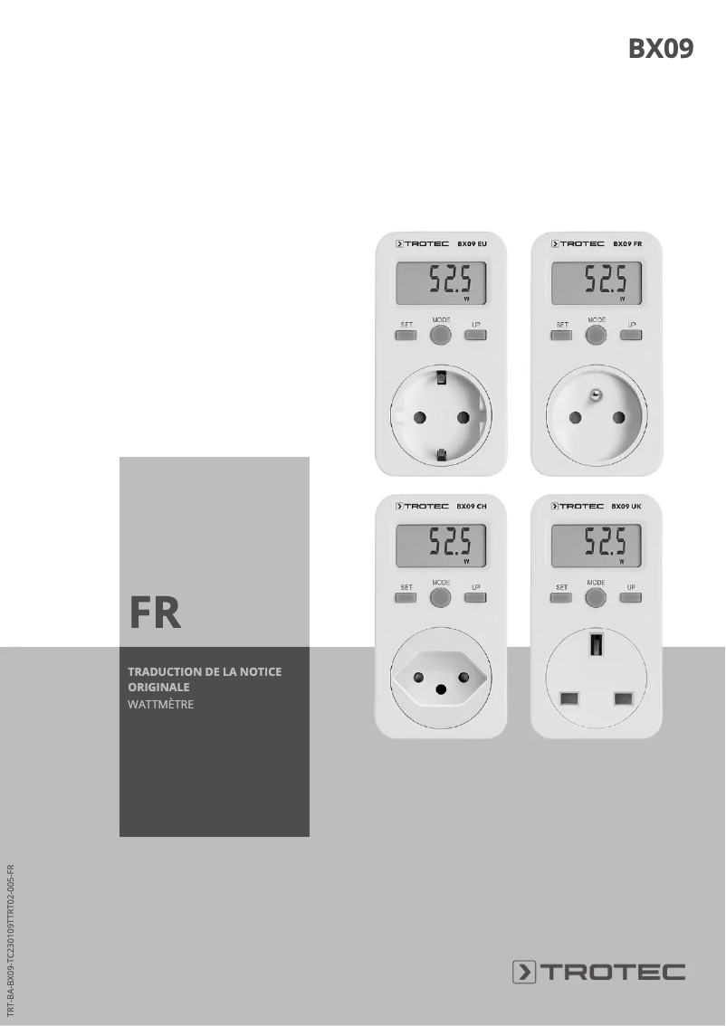 Page n°1 - Manuel utilisateur Trotec BX09