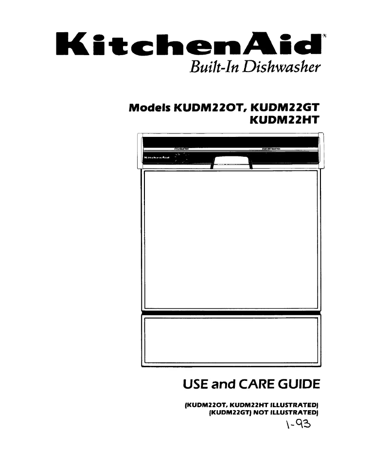 Page 1 de la notice Manuel utilisateur KitchenAid KUDM22HT1