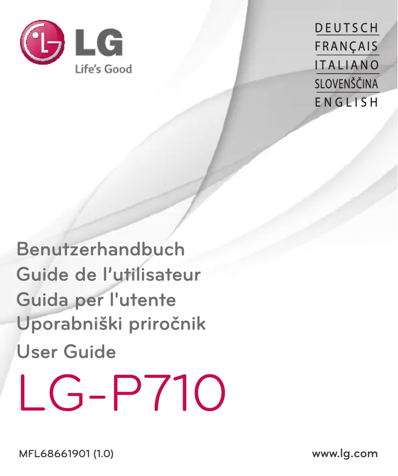 Page n°1 - Manuel utilisateur LG LG-P710
