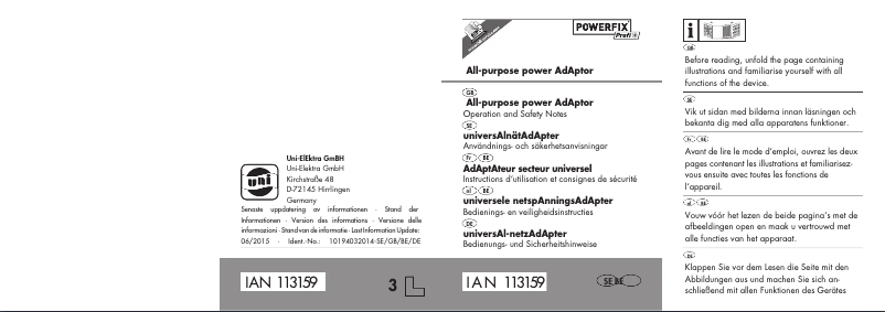 Página 1 del manual Manual de usuario Powerfix 10284A
