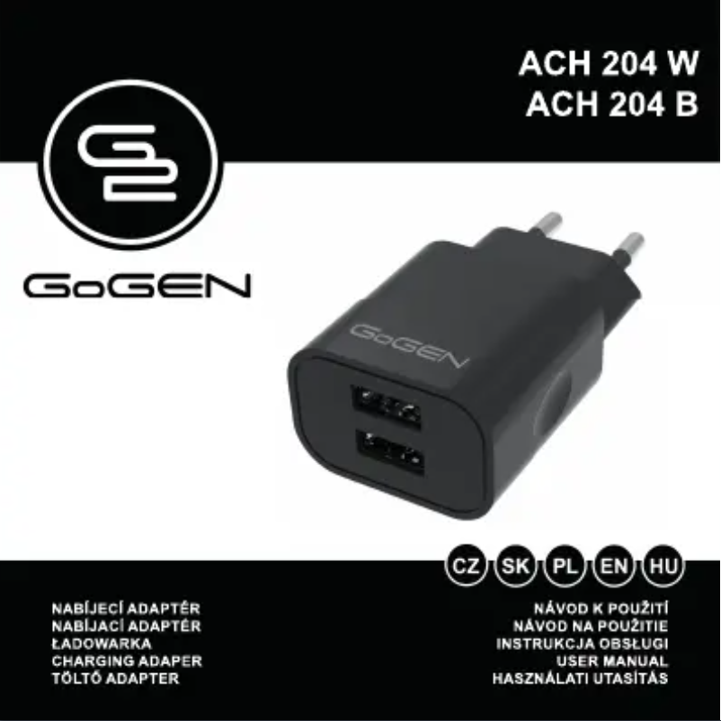 Page n°1 - Manuel utilisateur GoGen ACH204B