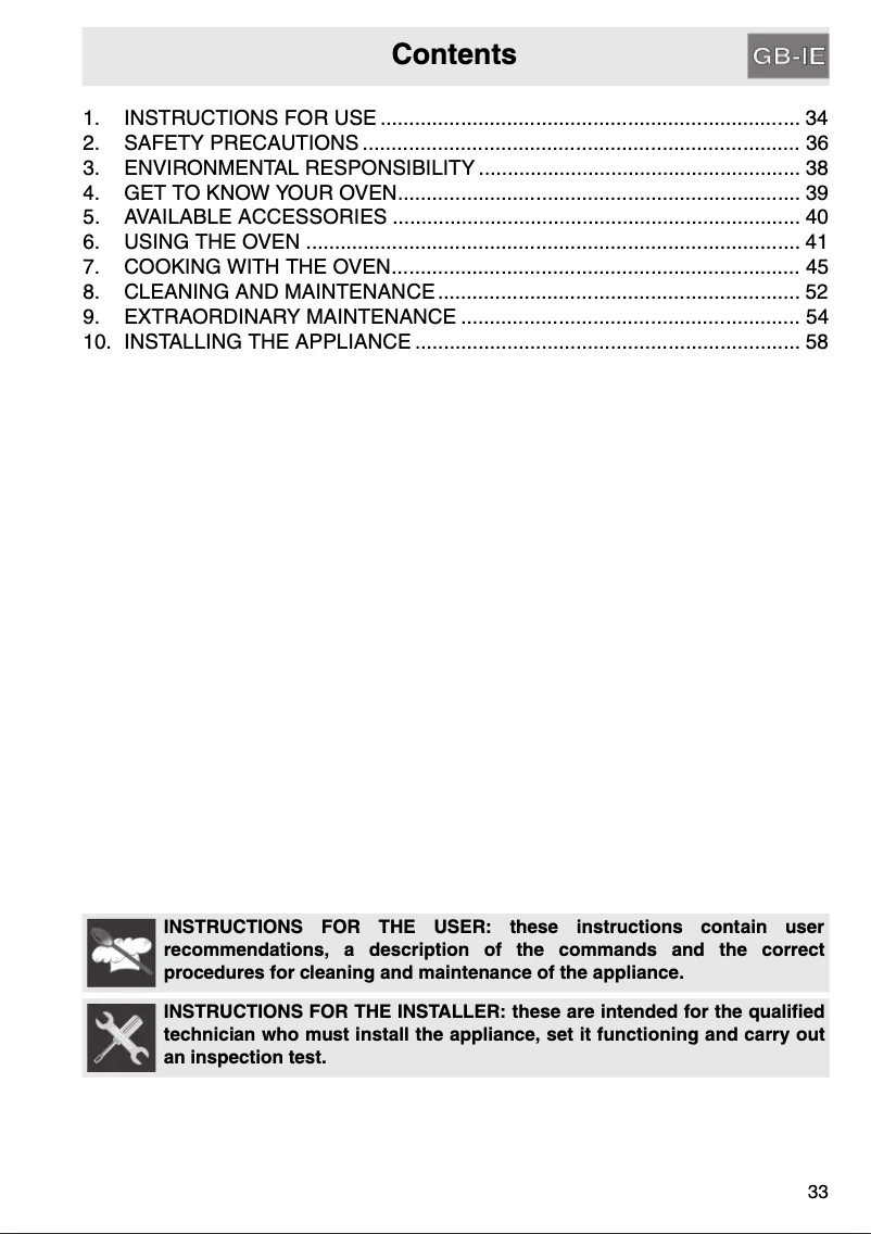 Page 1 de la notice Manuel utilisateur Smeg SC425X-8