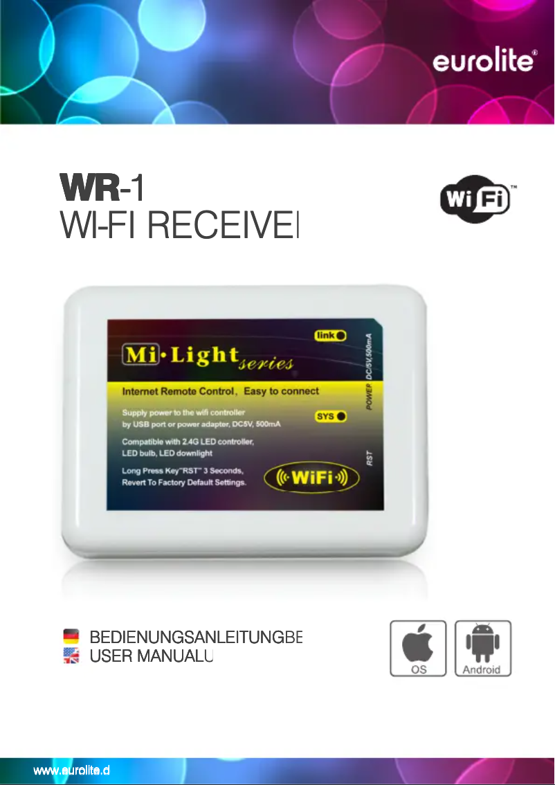 Image de la première page du manuel de l'appareil WR-1