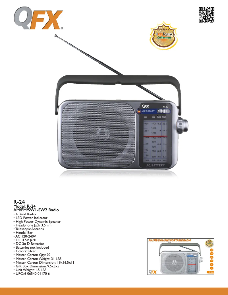 Page n°1 - Manuel utilisateur QFX R-24