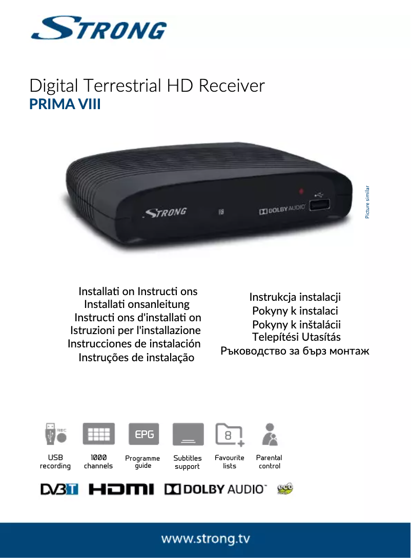 Page 1 de la notice Manuel utilisateur Strong Prima VIII