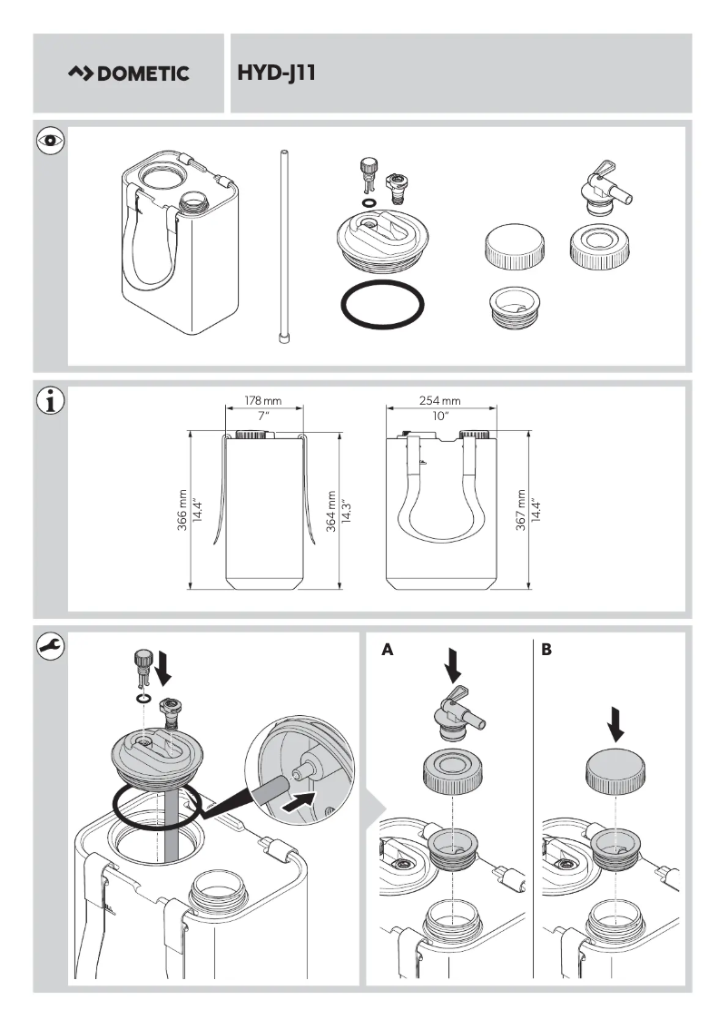 Page 1 de la notice Manuel utilisateur Dometic HYD- J11