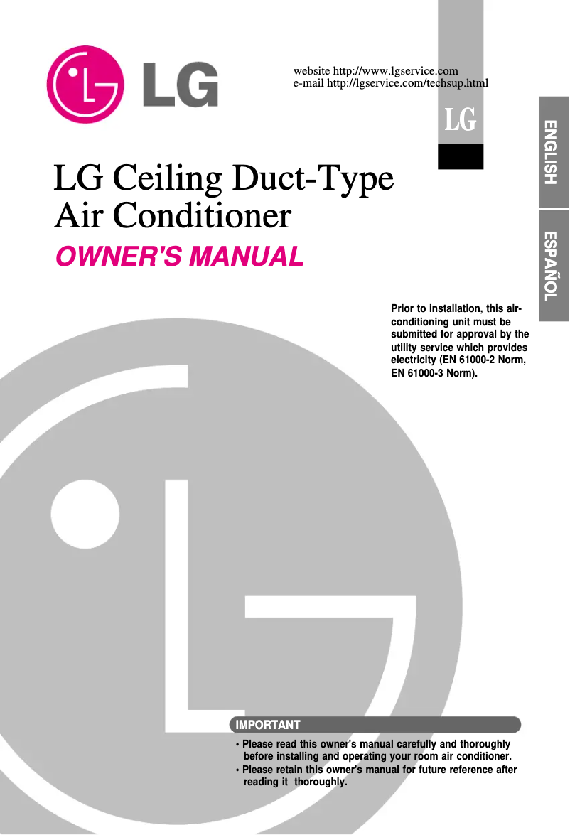 Page 1 de la notice Manuel utilisateur LG ABNH186HLAC