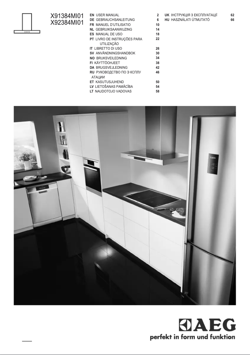Page n°1 - Manuel utilisateur AEG X92384MI01