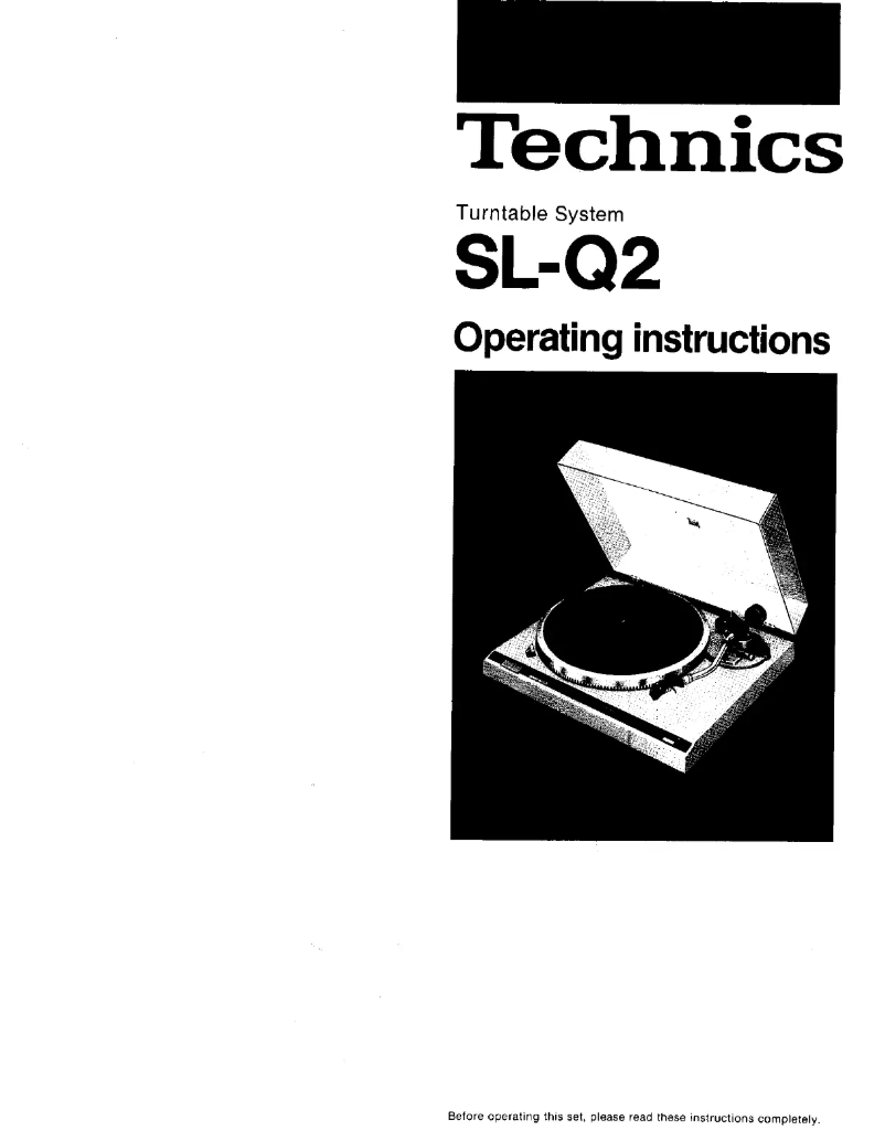 Page n°1 - Manuel utilisateur Technics SL-Q2