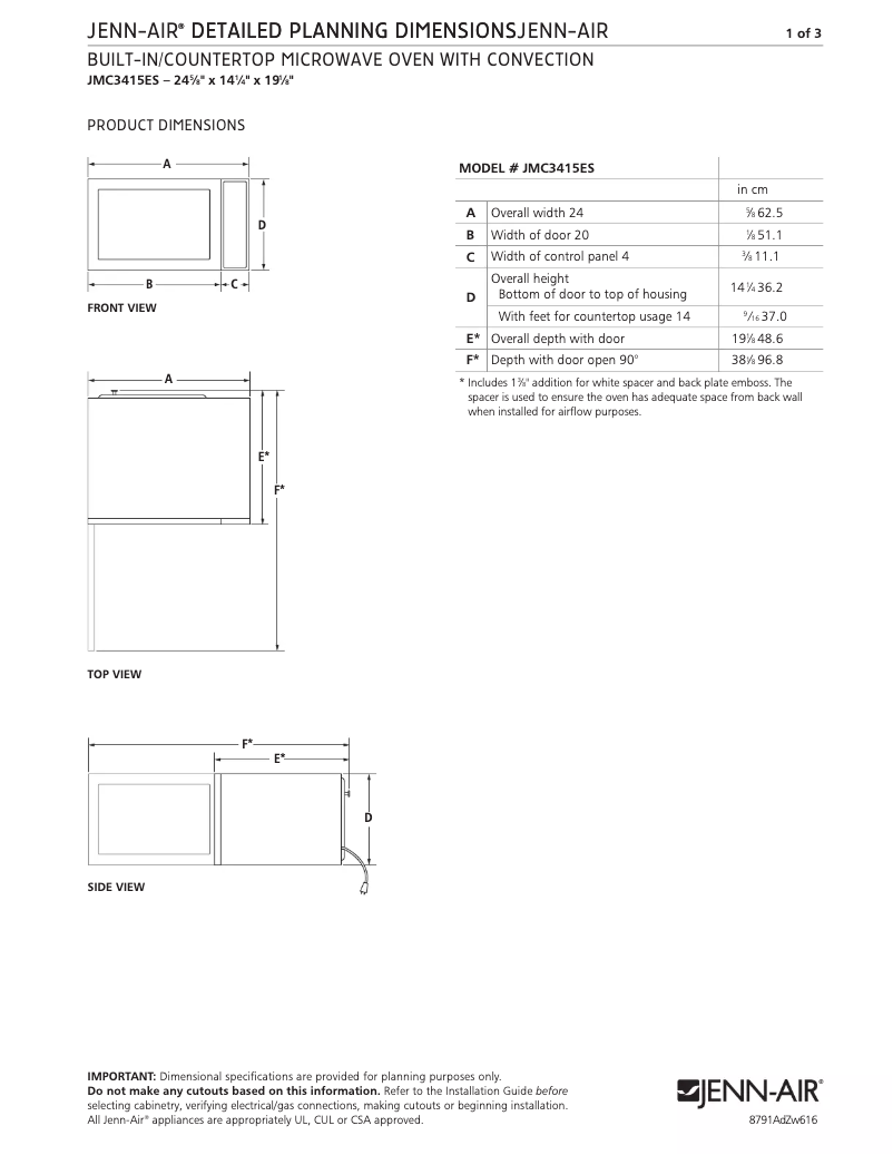 Image de la première page du manuel de l'appareil JMC3415ES