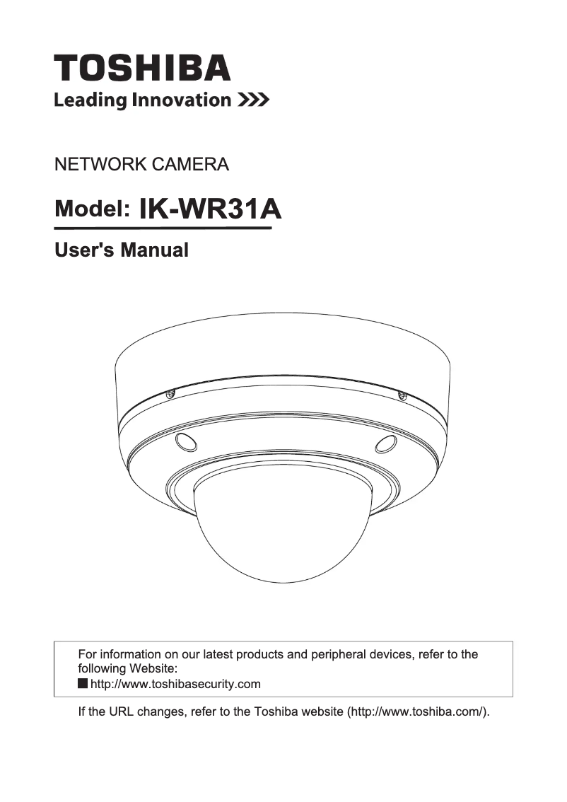 Page 1 de la notice Manuel utilisateur Toshiba IK-WD31A