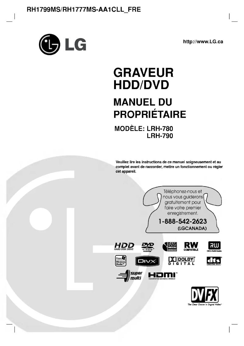 Page n°1 - Manuel utilisateur LG RH1777MS
