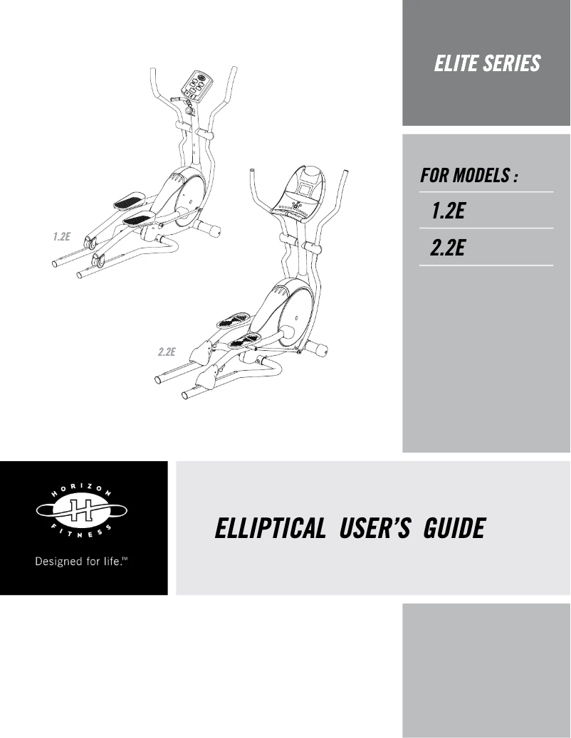 Image de la première page du manuel de l'appareil Elite 1.2E