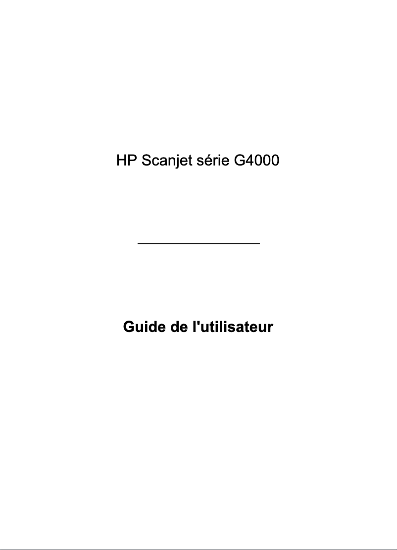 Page 1 de la notice Manuel utilisateur HP ScanJet G4050