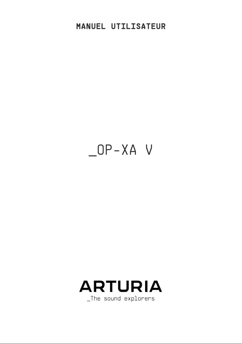 Page n°1 - Manuel utilisateur Arturia OP-Xa V