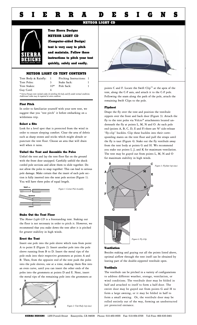 Página 1 del manual Manual de usuario Sierra Designs Meteor Light CD