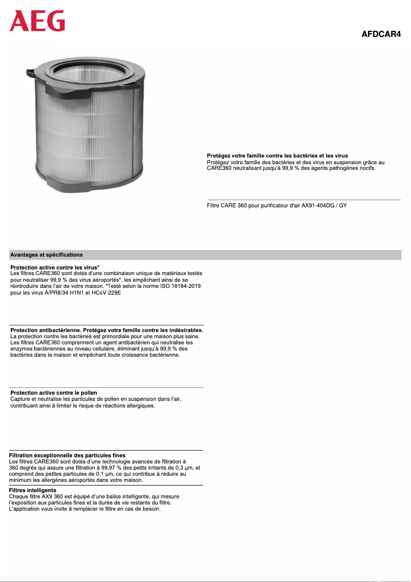 Image de la première page du manuel de l'appareil AFDCAR4