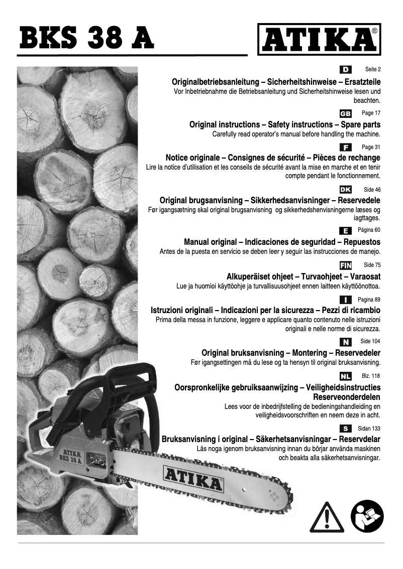 Page n°1 - Manuel utilisateur ATIKA BKS 38 A