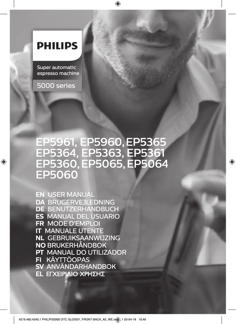 Page 1 de la notice Manuel utilisateur Philips Series 5000 EP5360