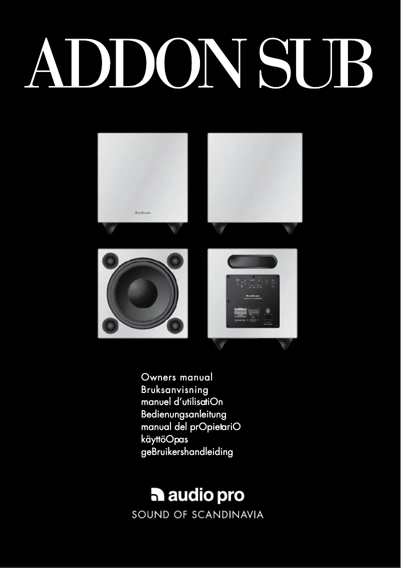 Page 1 de la notice Manuel utilisateur Audio Pro Addon Sub