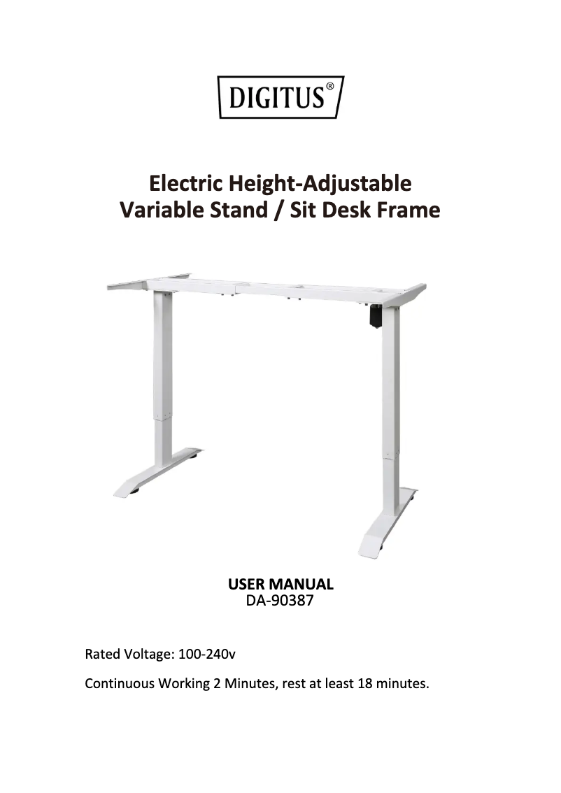 Image de la première page du manuel de l'appareil DA-90387