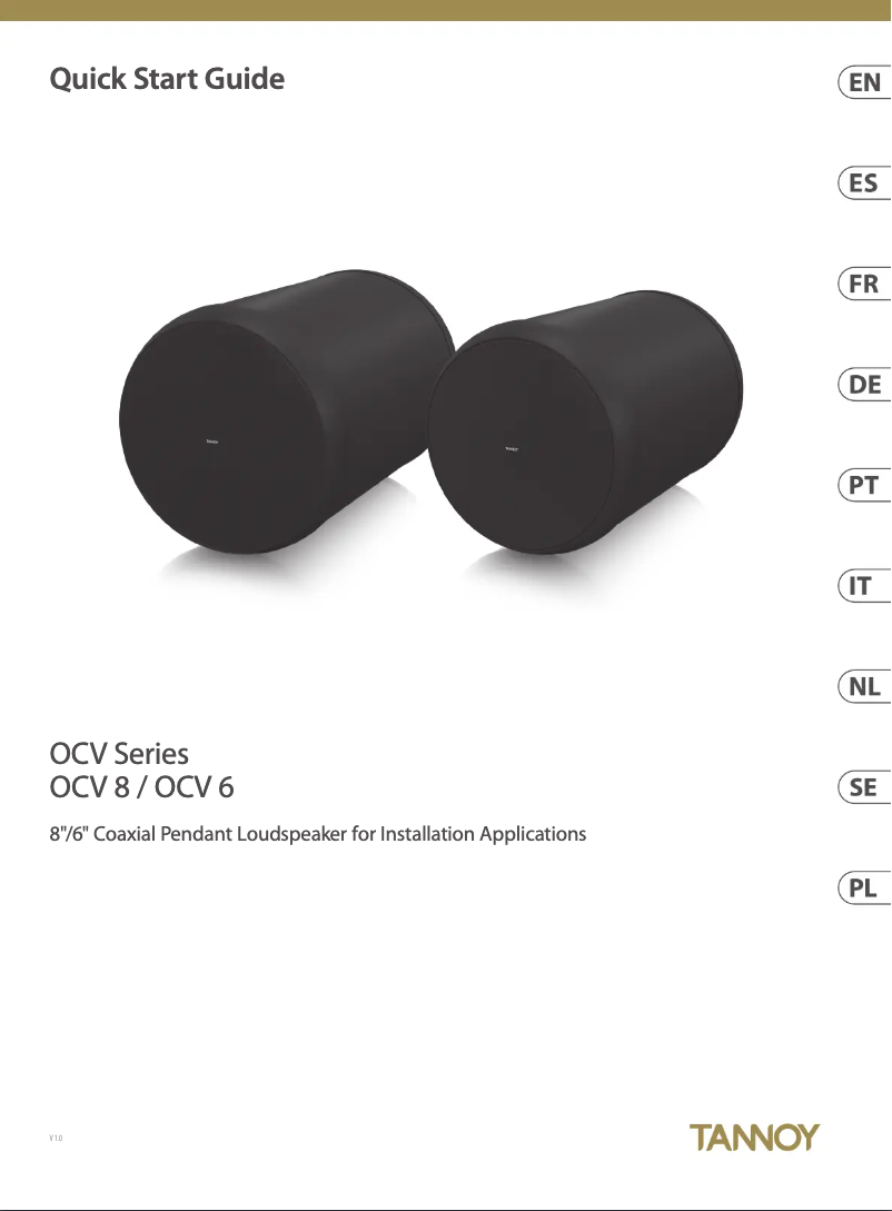 Page 1 de la notice Guide de démarrage rapide Tannoy OCV 6