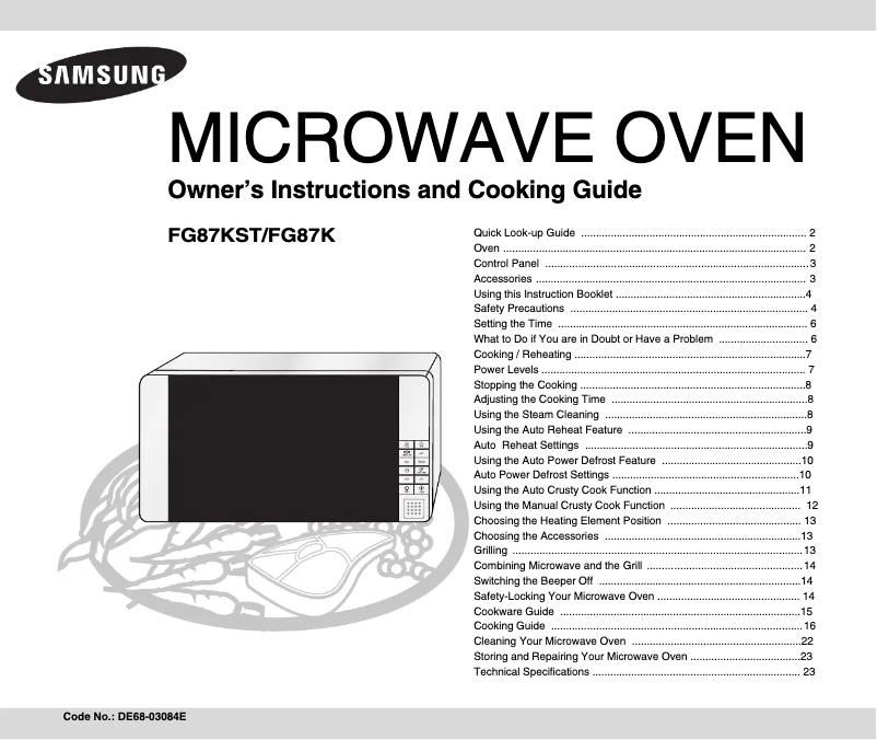 Page n°1 - Manuel utilisateur Samsung FG-87KST