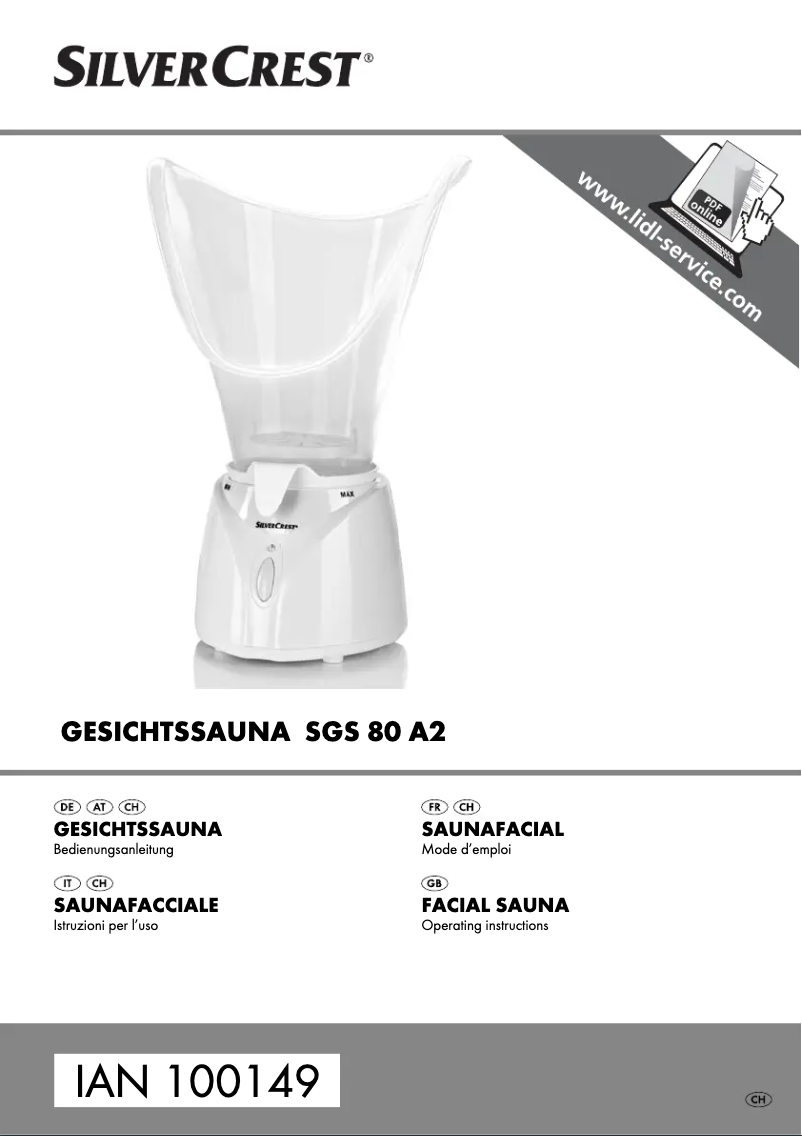 Page 1 de la notice Manuel utilisateur SilverCrest SGS 80 A2