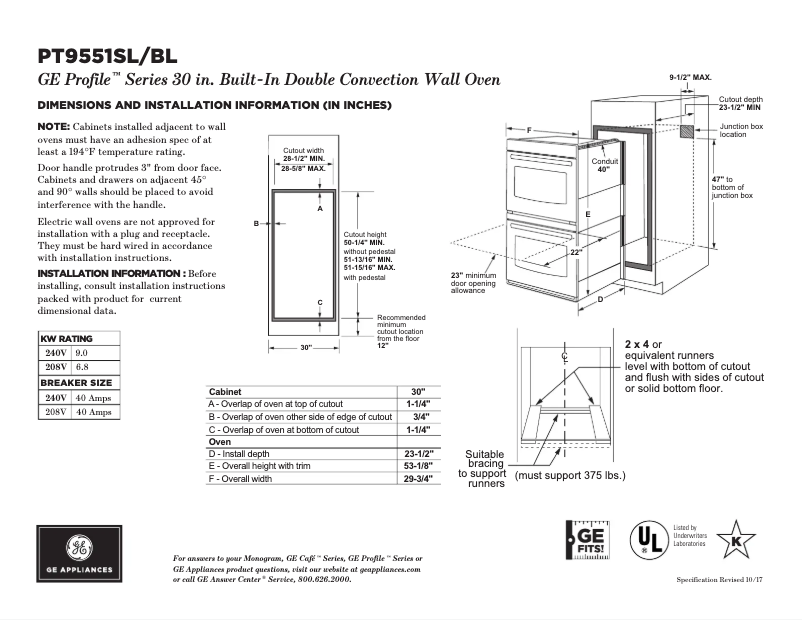 Image de la première page du manuel de l'appareil Profile PT9551BLTS