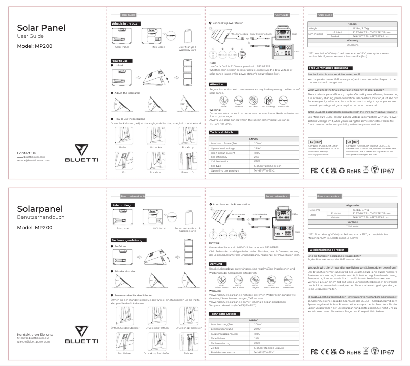 Page 1 de la notice Manuel utilisateur Bluetti MP200
